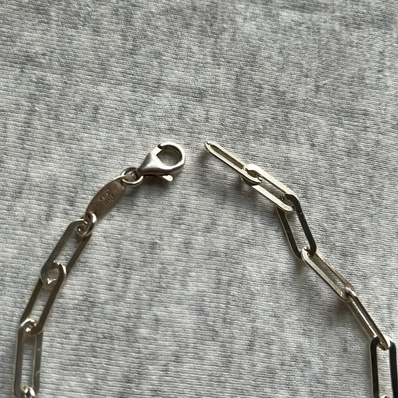 Paolo Romeo Made in Italy Sterling Silver paper clip necklace, 15-16 inches - Picture 11 of 16